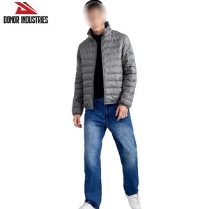 Veste matelassée pour hommes, décontracté, automne hiver, manteau matelassé à capuche solide, vêtements d'extérieur à coupe ample, col montant, en toile - Product Image 4