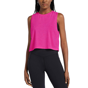 Women's Comfortable Quick Dry <b>Crop</b> <b>Top</b> Summer Vest Fitness Training Sports Tank <b>Tops</b> Short Sleeveless Singlet Running Gym Use - Product Image 5