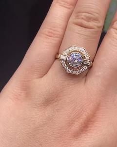 Anillo de Diamante Moissanita de Oro de 10K de Alta Calidad para Boda o Aniversario y para Regalo, Disponible a Precio de Exportación - Product Image 4