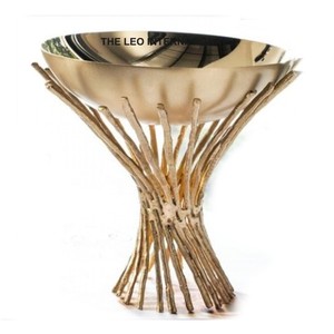 ชามตกแต่งดีไซน์รูปใบไม้สีเงินวัสดุแก้วอลูมิเนียมใช้ในบ้านหรูหราทันสมัยไม่เหมือนใคร - Product Image 5