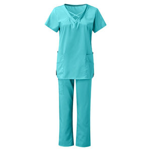Nuevo diseño de manga corta uniforme de enfermera Unisex cuello en V médico uniforme mejor Hospital Scrub uniformes conjuntos - Product Image 4