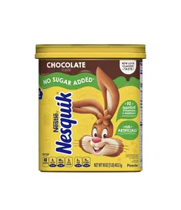 Nestlé Nesquik de venda premium, chocolate em pó sem adição de açúcar, faz leite de chocolate original instantâneo, recipientes de 16 onças (453g)