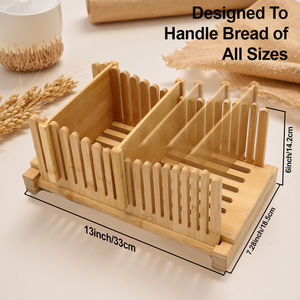 Bamboo <strong>Bread</strong> <strong>Slicer</strong> and Toast Cutter Machine <strong>Manual</strong> Adjustable for Homemade <strong>Bread</strong> Kitchen Tool Foldable Storage - Product Image 2