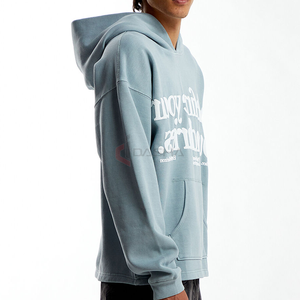 Venta al por mayor de gran tamaño Sudadera con capucha Hombres Boxy Fit Heavyweight 100% Cotton Fleece Blank Pullover Custom Logo Hoodie Fabricante - Product Image 3