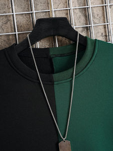 OEM de alta calidad de dos tonos sudaderas de algodón de lana de manga larga de impresión personalizada sudadera de gran tamaño para los hombres - Product Image 5