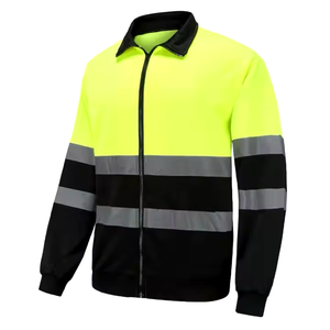 Veste polaire haute visibilité à manches longues unisexe avec fermeture éclair tenue toute la journée pour la construction hivernale et les travaux extérieurs - Product Image 1