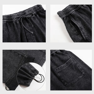 Fabricantes al por mayor de peso pesado en blanco Premium Negro hombres ácido lavado sudaderas con capucha de gran tamaño sudaderas con capucha Stonewashed - Product Image 6