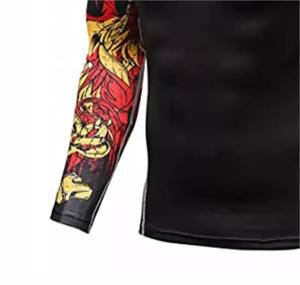 เสื้อรัชการ์ดสำหรับผู้ชายเสื้อกันผดผื่นพิมพ์ซับลิเมชันแขนยาวผ้าธรรมดาสีสันสดใสสำหรับใช้กับ MMA - Product Image 4