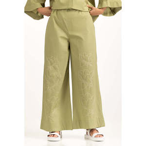 Pantalones Anchos de Cintura Alta, Corte Regular, Tela Oxford Transpirable, Pantalones Casuales para Verano WM-COD-SS25-330B - Product Image 4