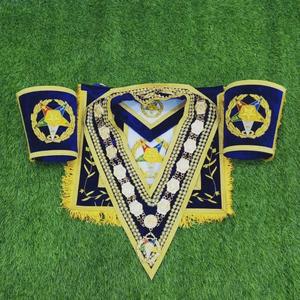 Tablier maçonnique léger en cuir d'agneau brodé à la main, personnalisé en gros, pour l'Ordre de l'Étoile de l'Orient (OES), Régalia maçonnique - Product Image 1