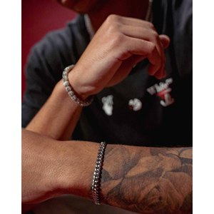 Pulsera de Eslabones Cubanos de 6mm, Plateada en Rodio, Chapada en Oro de 18K, Oro Rosa, Material de Diamante Moissanita, Religiosa, para Regalos y Fiestas - Product Image 4