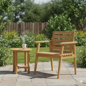 SOLOBEAT Premium Modern Teak <b>Wood</b> Handcrafted <b>Arm</b> <b>Chair</b> for Restaurant Hotel & Outdoor Use - Product Image 1