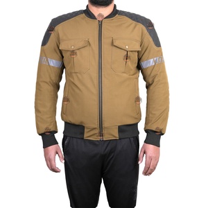 Men's Motorcycle Bomber Jacket Full Sleeve Windproof Polyester Autumn Riding Jacket with Logo Print - Product Image 1