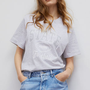 โลโก้การพิมพ์แบบกําหนดเองผ้าฝ้ายผู้หญิงเสื้อยืดผู้หญิงที่ขายดีที่สุดสวมเสื้อยืดระบายอากาศ - Product Image 6