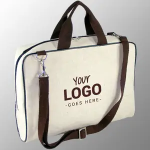 Natürliche laminierte Juco-Laptop tasche mit Schutz polsterung im Inneren, die individuell in Ihrem Kunstwerk oder Logo gedruckt ist