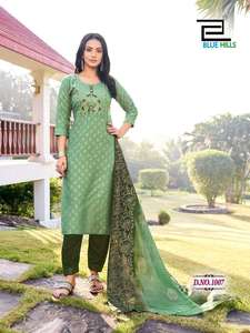 Conjunto de Kurta de Rayón para Mujer de Alta Demanda con Dupatta, Ideal para Fiestas/Bodas, Estilo Maruti Versátil, Diseño de Base Personalizable - Product Image 6