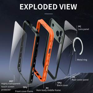 Étui étanche antichoc pour PC Shellbox DOT Full Cover pour 17 Pro Max, indice de protection IP68, étui de plongée avec protection d'écran intégrée - Product Image 4