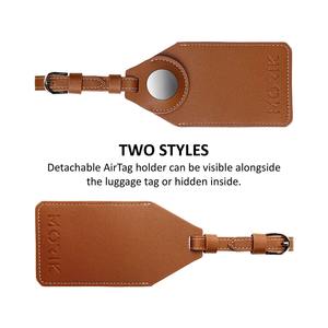 Etiqueta de equipaje con inserción de tarjeta personalizada Regalo de viaje de estilo de solapa tradicional para él Hecho a mano - Product Image 4