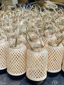 Pantalla de araña personalizable tejida a mano de bambú de ratán de algas marinas moderna de alta calidad para decoración de café en casa - Product Image 4