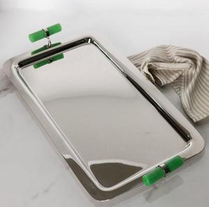 Vente chaude Nouveau Design Aluminium Métal Or Émail Finition Chocolat Plateau De Service Vaisselle pour Diwali Artisanat En Métal Fabriqué - Product Image 6