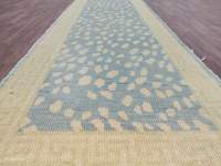 Luxe grand 2.6x12 bleu coureur tapis noué à la main motif floral bas Pile coupe Pile Technique lavable pour porte couloir escaliers