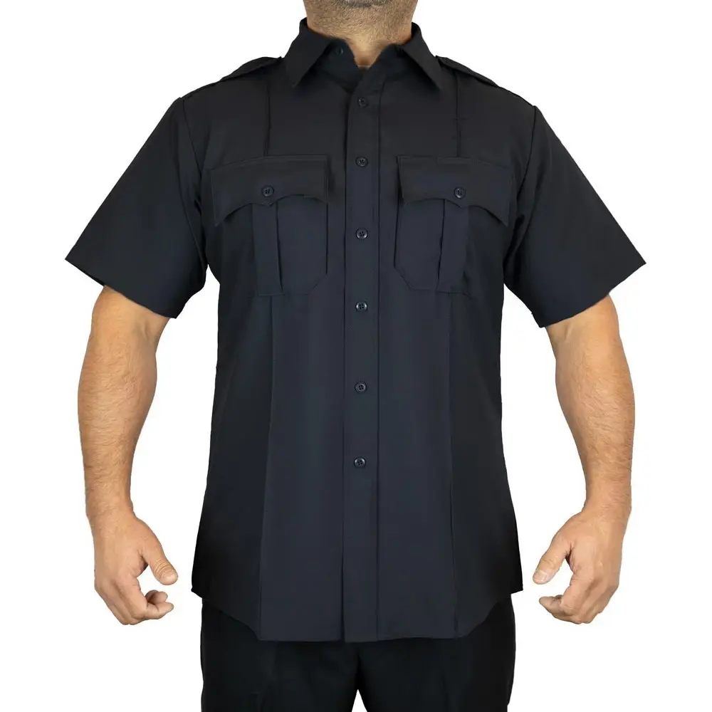 Adam için toptan yüksek kalite güvenlik güvenlik üniforması yaka gömlek güvenlik üniforma