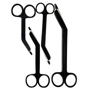 4pcs Black Titanium Fluoride Coated Lister Bandage <b>Scissors</b> German Stainless Steel EMT Shears Medic Instruments - Product Image 1
