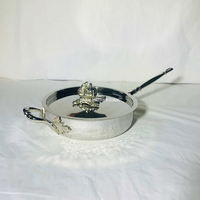 Batterie de cuisine de luxe en acier inoxydable martelé, casseroles et faitouts, avec couvercle décoratif en forme de citrouille, compatible gaz et induction