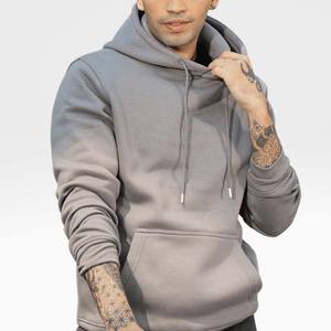 Sweat à capuche épais pour homme, coupe oversize, en molleton bouclette délavé à l'acide, écologique, sans cordon de serrage, avec logo brodé, collection automne - Product Image 5