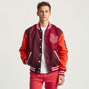 Chaqueta Universitaria de Primera Calidad con Parches de Logotipo Personalizados: Cuerpo de Lana, Mangas de Cuero, Estilo Nuevo, Acolchado Grueso y Cálido, Estilo Vintage - Product Image 3