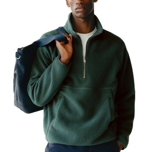 Sudadera de Invierno Personalizada con Logotipo Bordado, Estilo Urbano, Holgada, con Media Cremallera, 100% Algodón, Polar, Térmica e Impermeable para Hombre - Product Image 1