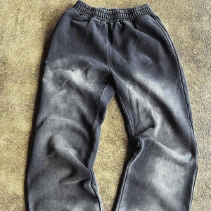 Custom <b>Men</b> High Quality Cotton Y2K Printing Vintage Black Luxury Acid Wash Straight Leg Baggy Sweatpants Sweatpants Man <b>Trouser</b> - Product Image 4