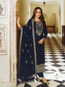 Chemise brodée de style indien pakistanais devant le filet avec bordure brodée et fentes chemise en dentelle devant la main Khaddi pur coton - Product Image 6