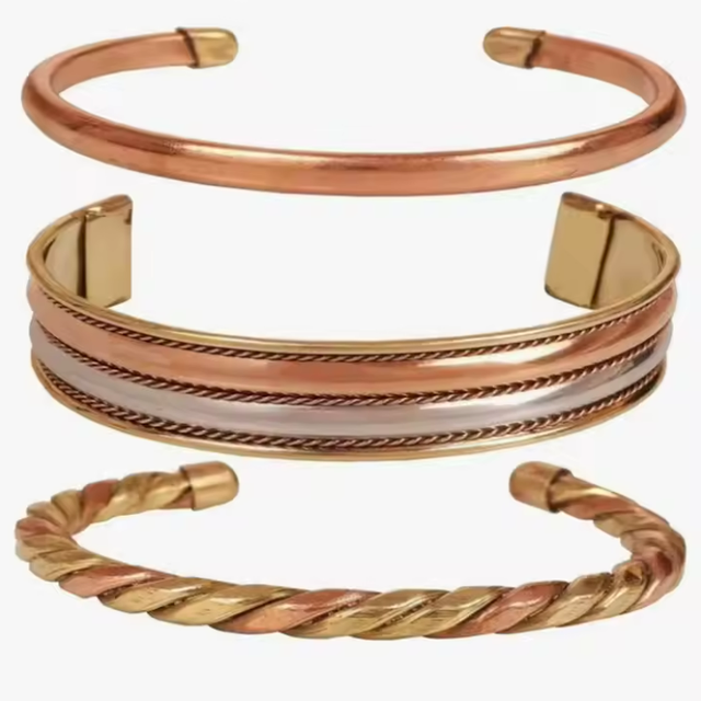 Wire Cuff Magnet Bracelets Pure Copper Jewelry Polished Handmade Bangles Premium Craftsmanship Sets Religious Wedding EXOTIC