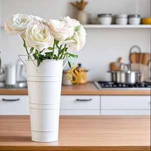 Pot de fleurs en métal galvanisé, fabriqué à la main, en relief, nouveau design, vintage et de luxe, pour la décoration de la maison et du jardin. - Product Image 5