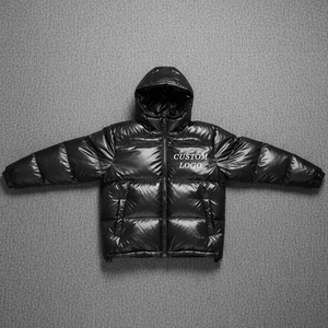 Unisex Winter Puffer <b>Jacket</b> Hooded <b>Waterproof</b> Soft <b>Padded</b> Insulation Casual Modern Outerwear Everyday Use Front Logo Customized - Product Image 4