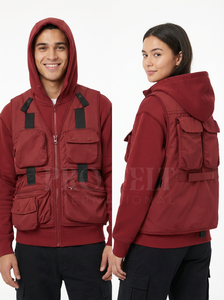 Vêtements d'hiver pour hommes, sweats à capuche à manches longues, plusieurs poches, vêtements d'extérieur, veste utilitaire, fabricant de vêtements sur mesure, sweat à capuche - Product Image 4