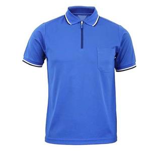 Polo de Punto para Hombre, Manga Corta, Cierre de Cremallera de un Cuarto, Corte Clásico, Transpirable, Color Azul, Ropa Casual y Deportiva - Product Image 1