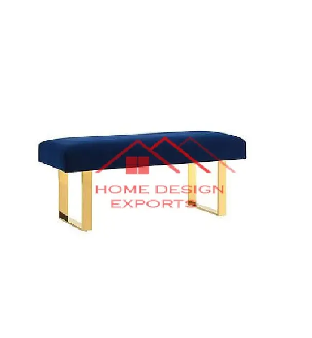 Blue soft Velvet Glossy Golden Finished Metal Frame At Wholesale Price At Wholesale Rate
