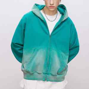 Meilleur sweat à capuche zippé surdimensionné personnalisé en gros pour l'hiver, pour femmes et hommes, en polaire épaisse, respirant, séchage rapide, avec poche, uni, teint, personnalisable - Product Image 5