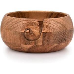 Bol à fil en bois fait main Porte-fil Bol à boule en fil de laine à tricoter avec pièce en bois naturel de l'exportateur indien - Product Image 2
