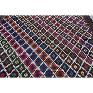 Vintage 6.4x8.6 ft <b>Rug</b>, <b>Large</b> Turkish <b>Rug</b>, Red <b>Blue</b> Plants & trees <b>Rug</b> - Product Image 5