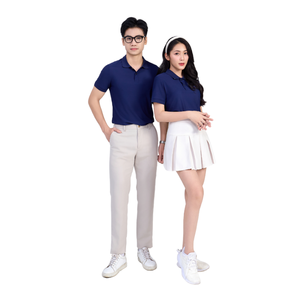 Polo Premium para hombre 95% poliéster 5% Spandex de secado rápido transpirable diseño liso ropa deportiva informal logotipo personalizable - Product Image 2