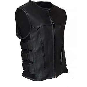 Vente en gros Nouvelle mode pour hommes Gilet en cuir véritable Gilet avec logo personnalisé et design Gilet sans manches pour hommes - Product Image 5