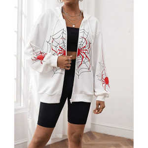 Sudadera con capucha deportiva French Terry con estampado de logotipo personalizado, chaqueta de invierno informal con cremallera, tela bordada de talla XS de peso pesado - Product Image 3