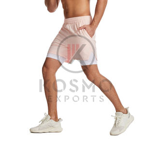 กางเกงขาสั้นออกกำลังกายผู้ชายผ้าโพลีเอสเตอร์แห้งเร็วแบบลำลองขายส่ง พร้อมโลโก้สั่งทำพิเศษ กางเกงกีฬาวิ่งมีกระเป๋าสำหรับออกกำลังกาย - Product Image 3