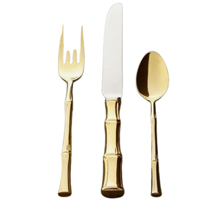 ชุดช้อนส้อมสแตนเลสพร้อมด้ามจับโลหะ ทำจากไม้ไผ่ ราคาประหยัด - Product Image 6