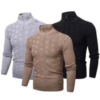Automne et hiver chaud tricoté hommes pull mode col haut Patch à capuche Street Wear à capuche décontracté hommes pull