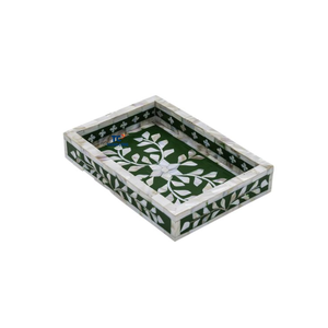 Bandejas de resina de madreperla Rectángulo de concha de mar y bandeja redonda Bandeja de servicio de madreperla India hecha a mano de la mejor calidad - Product Image 5