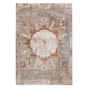 RUGS DEPOT LXDP-0058 Wholesale Terracotta Gold Modern Abstract Digital Printed Machine Washable Chenille Area Rug Non <b>Slip</b> - Product Image 1